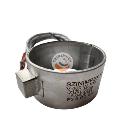 Palást fűtőbetét - Ø120 x 65 mm | 400 V, 700 W | 2 m vezetékkel | 0° kivezetéssel 