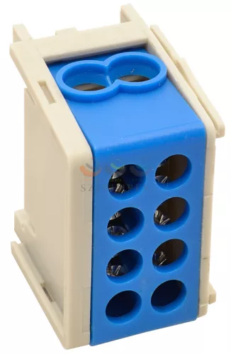 TRACON fővezetéki leágazókapocs 101 A/400 VAC 2 × 1-25+2 × 1,5-25 mm² kék 1P 25 mm² FLE-25K