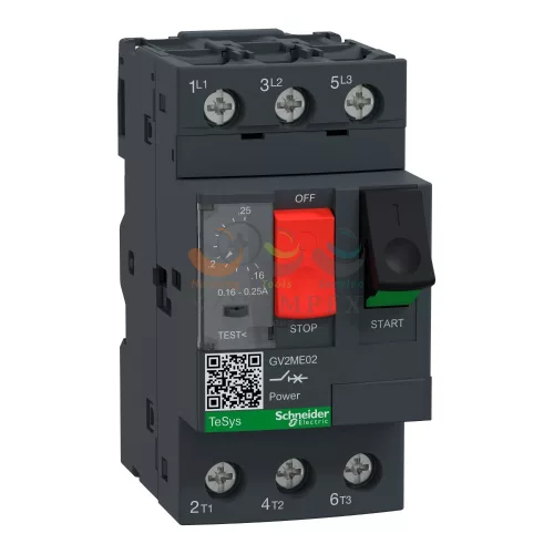 Schneider Electric TeSys GV2 motorvédő kapcsoló 0,16…0,25 A, csavaros csatlakozás AP