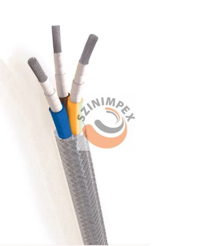 Heat-resistant cable, silicone coated, metal fabric - 4x1.5 mm2