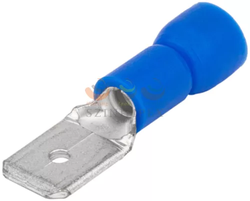 TRACON csúszósaru 22,2 mm dugó részlegesen szigetelt 32 A kék lapos 6,3 × 0,8 mm réz 1,5-4 mm² KCS6