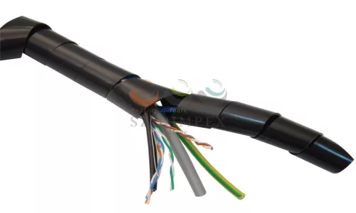 TRACON vezetékspirál lapos 10 m fekete 20-120 mm KSPI-16F