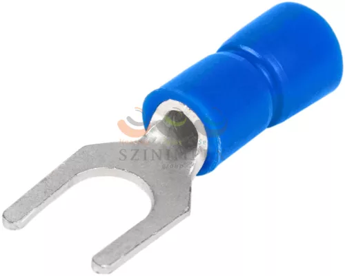 TRACON villás saru 2,5 mm² 6M/csavar villás-alakú PVC kék réz ónozott KV6