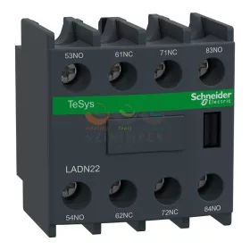   Schneider Electric segédérintkező blokk, homloklapi, 2Z+2NY, csavaros csatlakozás