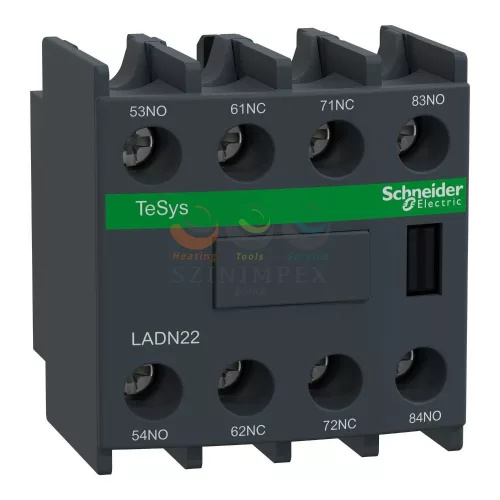 Schneider Electric segédérintkező blokk, homloklapi, 2Z+2NY, csavaros csatlakozás