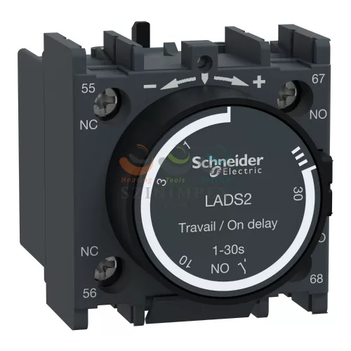 Schneider Electric behúzáskésleltető segédérintkező blokk, 1…30s, csavaros csatlakozás