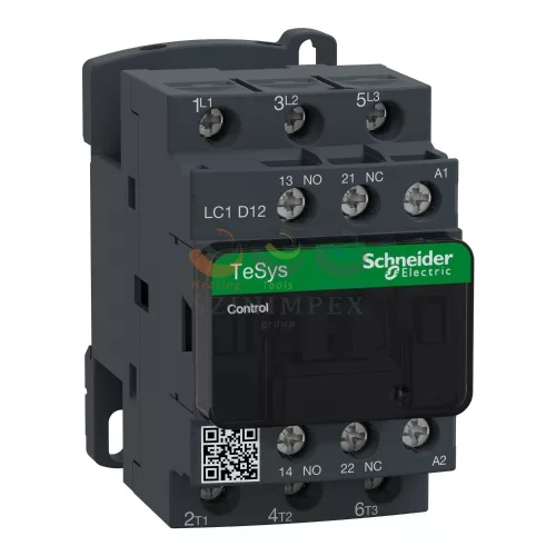 Schneider Electric TeSys LC1D AC mágneskapcsoló, 5,5 kW/12 A (400 V, AC3), csavaros csatlakozás,1Z+1NY,230 VAC tekercsfeszültség, 50 Hz