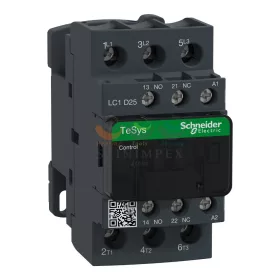   Schneider Electric TeSys LC1D AC mágneskapcsoló, 11 kW/25 A (400 V, AC3), csavaros csatlakozás, 1Z+1NY,24 VAC tekercsfeszültség, 50 Hz