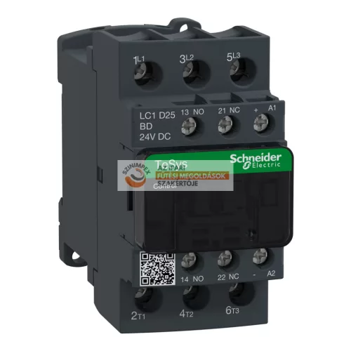 DC mágneskapcsoló, 11kW/25A (400V, AC3), csavaros csatlakozás, 1Z+1NY