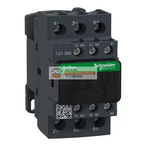AC mágneskapcsoló, 11kW/25A (400V, AC3), csavaros csatlakozás, 1Z+1NY