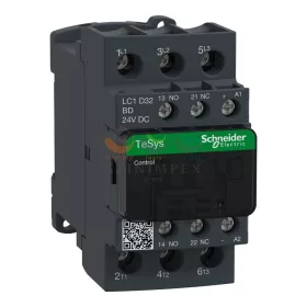   Schneider Electric DC mágneskapcsoló, 15 kW/32 A (400 V, AC3), csavaros csatlakozás, 1Z+1NY