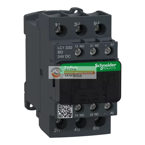 DC mágneskapcsoló, 15kW/32A (400V, AC3), csavaros csatlakozás, 1Z+1NY