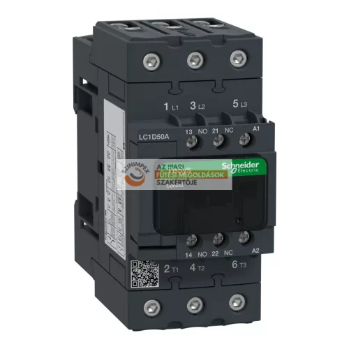 TeSys LC1D AC mágneskapcsoló EVERLINK (AC3, 400V 50A), 24VAC tekercsfeszültség, 50Hz