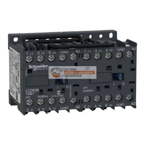 Irányváltó mágneskapcsoló 9A, 1 záró, AC, 50/60 Hz