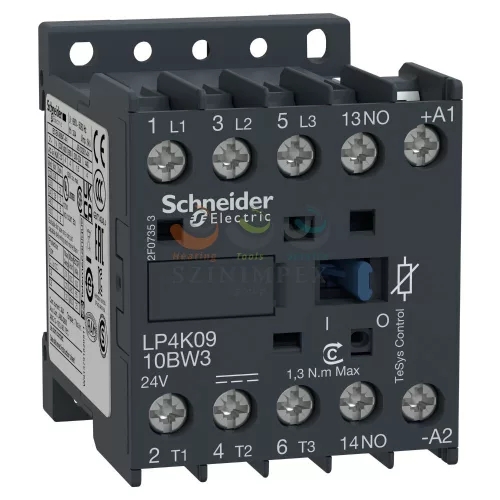 Schneider Electric 1,5 W tekercsteljesítményű mágneskapcsoló 9 A, 1 záró, DC, 1,5 W