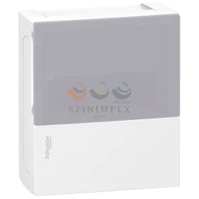   Schneider Electric RESI9 MP kiselosztó, tejüveg hatású átlátszó ajtó, falon kívüli, 1 × 8 modul, PEN sín, fehér