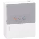 Schneider Electric RESI9 MP kiselosztó, tejüveg hatású átlátszó ajtó, falon kívüli, 1 × 8 modul, PEN sín, fehér