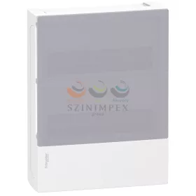   Schneider Electric RESI9 MP kiselosztó, tejüveg hatású átlátszó ajtó, falon kívüli, 2 × 12 modul, PEN sín, fehér