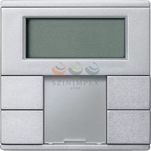 Schneider Electric KNX nyomógomb: Merten 2-gang plus, szobatermosztáttal alumínium; 2 pár (4db gomb); terepi
