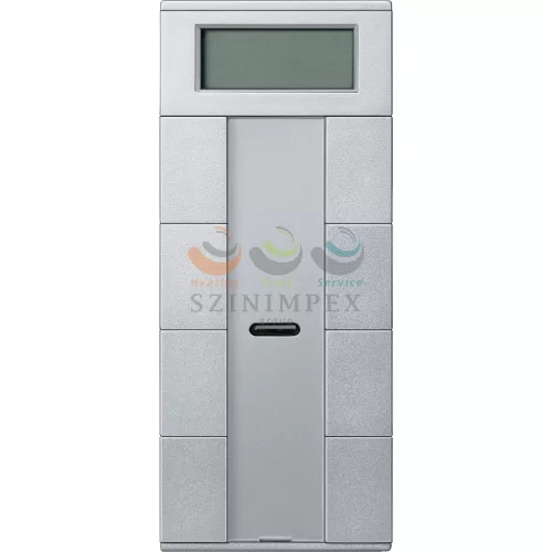 Schneider Electric KNX nyomógomb: Merten 4-gang plus, szobatermosztáttal alumínium; 4 pár (8db gomb); terepi