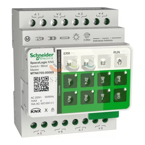 Schneider Electric KNX kombi aktor kapcsoló/árnyékoló, 8/4 csatorna, MASTER SpaceLogic 4 mod DIN