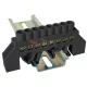 TRACON szigetelt N/PE-sín 6 × 9 mm 8 × 2,5-16 mm² fekete 63 A sárgaréz kezeletlen NPE-BK6-8