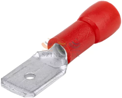 TRACON csúszósaru 22,1 mm dugó részlegesen szigetelt 17,5 A piros lapos 6,3 × 0,8 mm réz 0,75-1,5 mm² PCS6