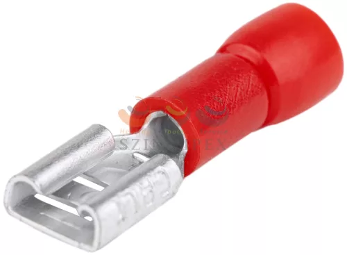 TRACON csúszósaru 20,5 mm hüvely részlegesen szigetelt 17,5 A piros lapos 4,8 × 0,8 mm réz PCSH5