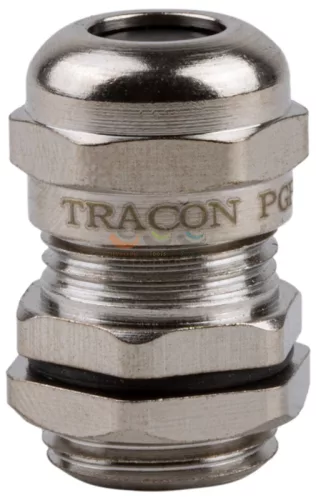 TRACON tömszelence PG 9 ellenanyával 5-8 mm-kábelátmérőhöz fém PGF-9
