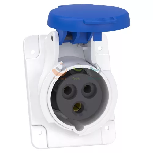 Schneider Electric MUREVA PK (pratika) panelre szerelhető döntött aljzat, 2P+F, 6 h, 16 A, 250 V, IP44, csavaros