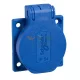 Schneider Electric MUREVA PK (pratika) háztartási aljzat, 2P+F, 50 × 50, oldalsó meghúzással, kék, IP54, német
