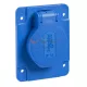 Schneider Electric MUREVA PK (pratika) háztartási aljzat, 2P+F, 65 × 85, hátsó meghúzással, kék, IP54, német