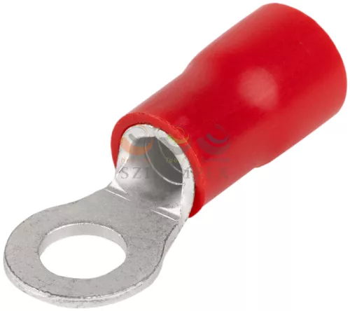 TRACON szemes saru 10 mm² 8M/csavar gyűrűs-alakú PVC piros réz ónozott PSZ10-8