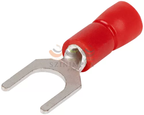 TRACON villás saru 1,5 mm² 5M/csavar villás-alakú PVC piros réz ónozott PV5