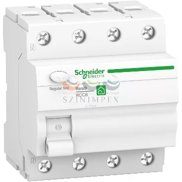 Schneider Electric áram-védőkapcsoló (Fi-relé) analóg 4P 25 A 30 mA A-típus 6 kA Resi9 R schneider R9R02425