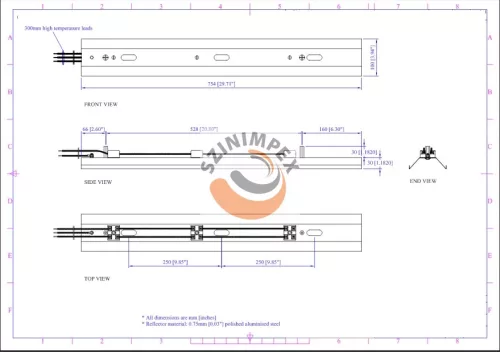 RAS3 - Reflektor 3000 W (max.) | 100 x 60 x 754 mm