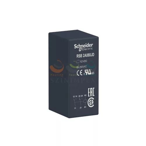 Schneider Electric zelio RSB interfész relé, 2CO, 8 A, 12 VDC