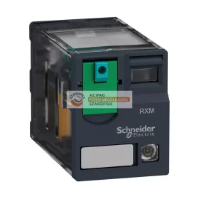 Zelio RXM miniatűr relé, 4CO, 6A, 24VDC, tesztgomb, LED
