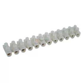   TRACON sorkapocssáv nyomólemezes darabolható flexi 12P 50 A 450 V termoplaszt 10 mm²/sokerű fehér S15A-H-L
