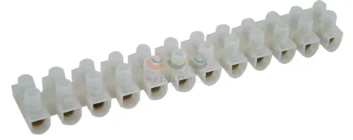 TRACON sorkapocssáv nyomólemezes darabolható flexi 12P 50 A 450 V termoplaszt 10 mm²/sokerű fehér S15A-H-L