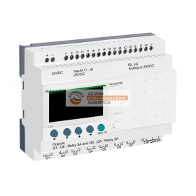   Zelio Logic programozható relé, bővíthető, LCD kijelző, 10 DI + 6 DI/AI,10 DO relés, belső órával, 24 VDC