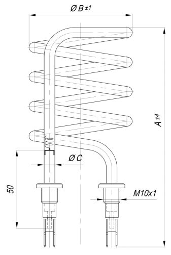 Elektromos csőfűtőbetét bojlerhez IK Cu/Ni Ø6.5 mm ~230 V 2000 W
