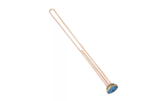 Elektromos csőfűtőbetét bojlerhez réz Ø8.1 mm ~230 V 2000 W L=390 mm Ø8x280 mm M6 anód tartóval