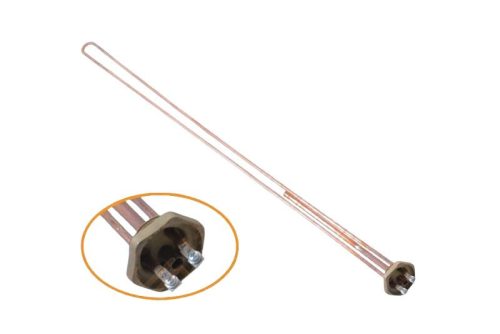 Elektromos csőfűtőbetét bojlerhez Cu Ø6.5 mm ~230 V 3000 W L=1000 mm Ø10x330 mm csatlakozás lapra M4 csavar