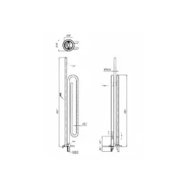   Elektromos csőfűtőbetét bojlerhez Liko egyenes Cu Ø8.1 mm ~230 V 4000 W L=291 mm Ø8x450 mm