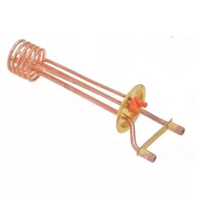   Elektromos csőfűtőbetét bojlerhez 10L, normál menetes, réz Ø6.5 mm, 230 V 2000 W, anya csatlakozóval, Ø8x260 mm