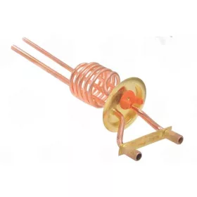   Elektromos csőfűtőbetét bojlerhez 10L, normál menetes, réz Ø6.5 mm, 230 V 2000 W, anya csatlakozóval, Ø8x260 mm