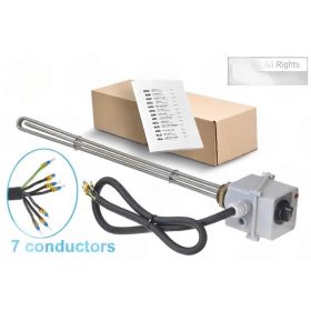   Elektromos csőfűtőbetét bojlerhez termoszabályzással Aisi 316L Ø8.1 mm 3x~230 V 9000 W L=615 mm Ø10x350 mm