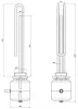 Elektromos csőfűtőbetét nagy űrtartalmú bojlerhez belső hőszabályozással Cu Ø8.1 mm 500 W L=310 mm Lk=3x1.5x1500 mm