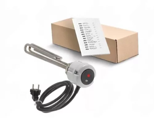 Elektromos csőfűtőbetét nagy térfogatú bojlerhez belső termoszabályzással Cu/Ni Ø8.1 mm 3500 W Lk=3x2.5x1500 mm